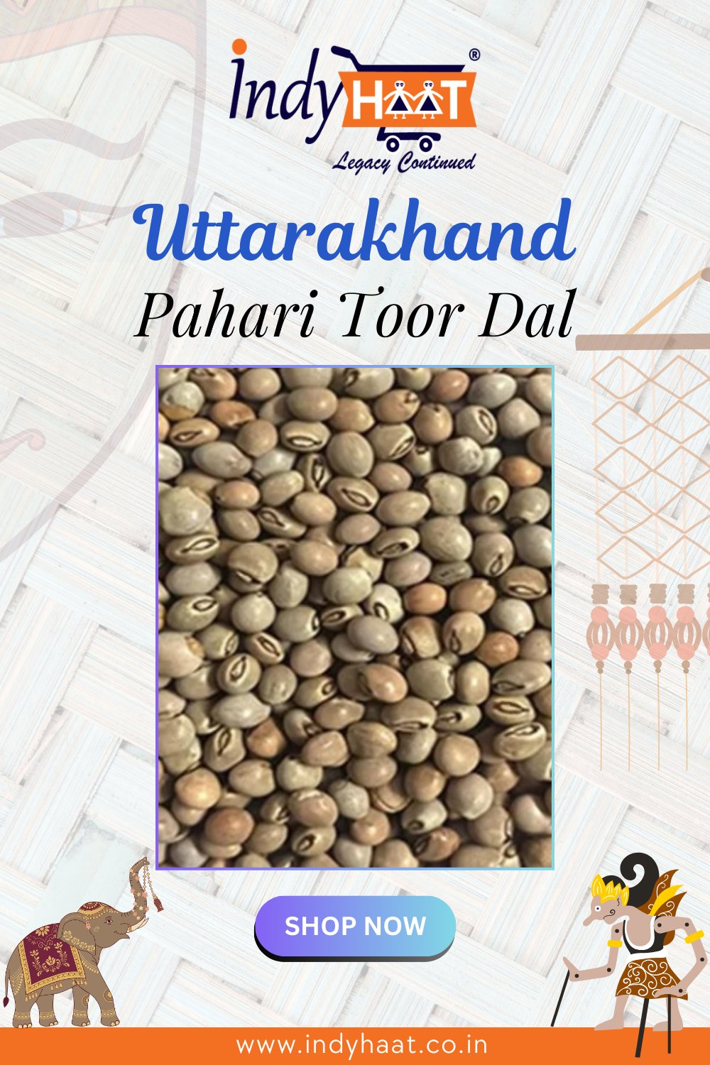 Uttarakhand Pahari Toor Dal is a nutritious lentil, cultivated in clean mountain air and fertile soil. This traditional pigeon pea variety is known for its rich aroma, natural taste, and high protein content.