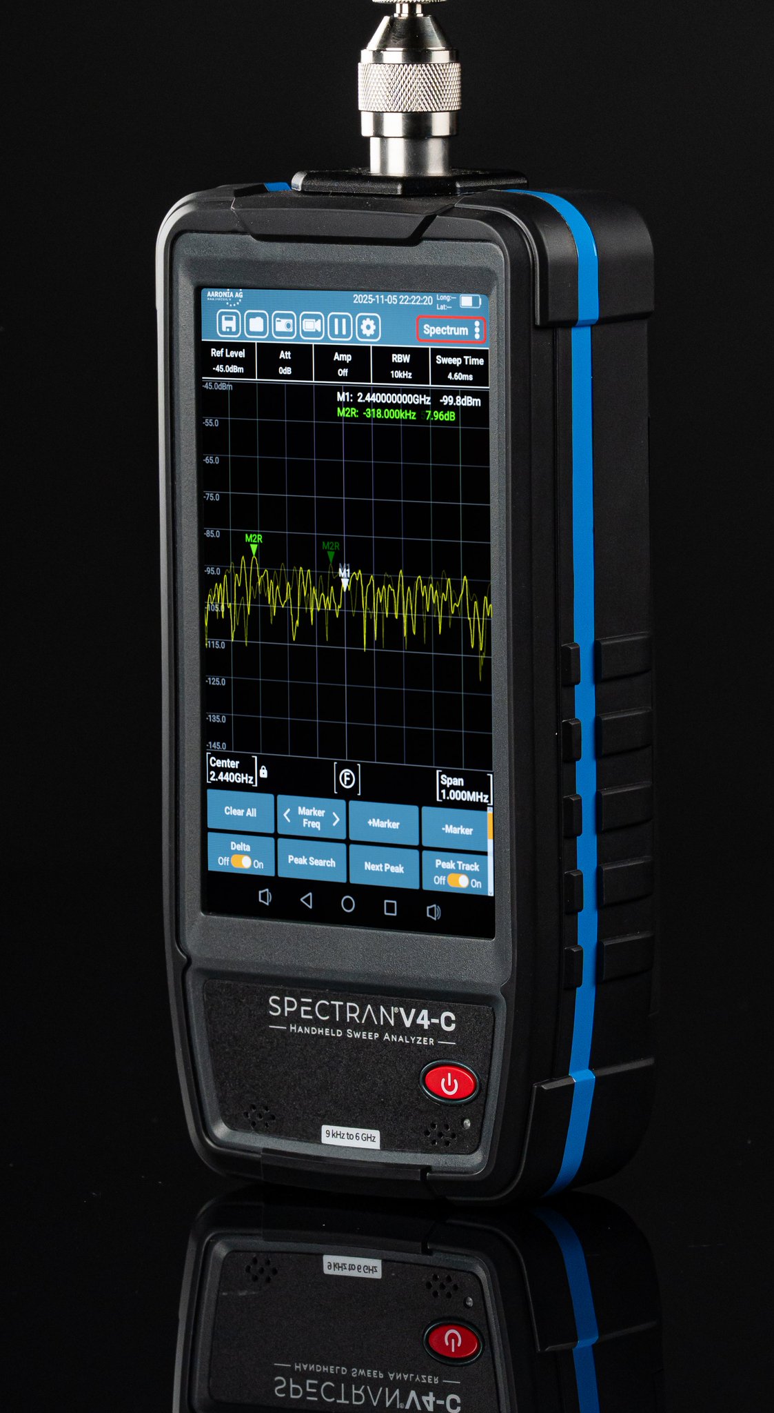 Aaronia hand held spectrum analyzer 