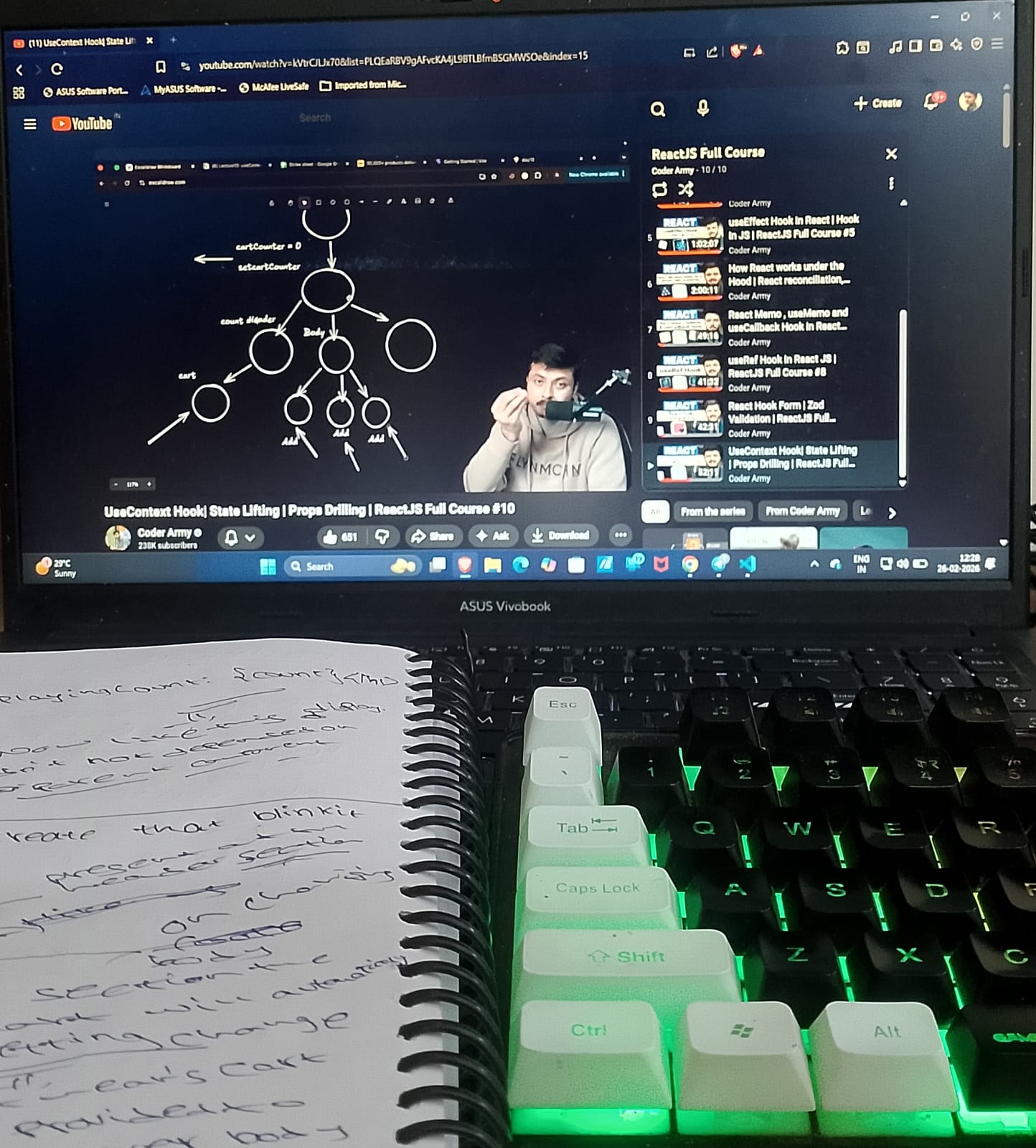 

If you've ever struggled with **prop drilling** or felt confused about how a child component can access a grandparent’s state… this is for you.

In this video, I break down:

• Why **state lifting** is sometimes necessary
• The real problem with prop drilling (with practical examples)
• How Context API solves it cleanly
• Creating and using context (latest React syntax)
• A powerful mental model for `useContext`
• Performance optimization with `useMemo`
• A complete e-commerce cart example

This is perfect for React developers, students preparing for interviews, and anyone who wants to understand state management deeply instead of memorizing patterns.
