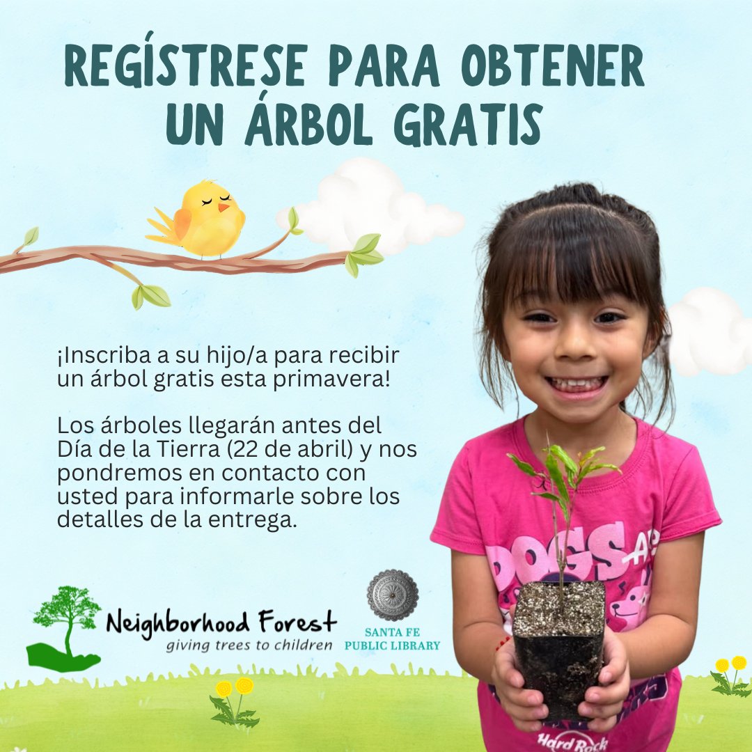 A young person smiles while holding a small plant in a black pot. A small yellow bird with its eyes closed rests on a brown branch with green leaves.