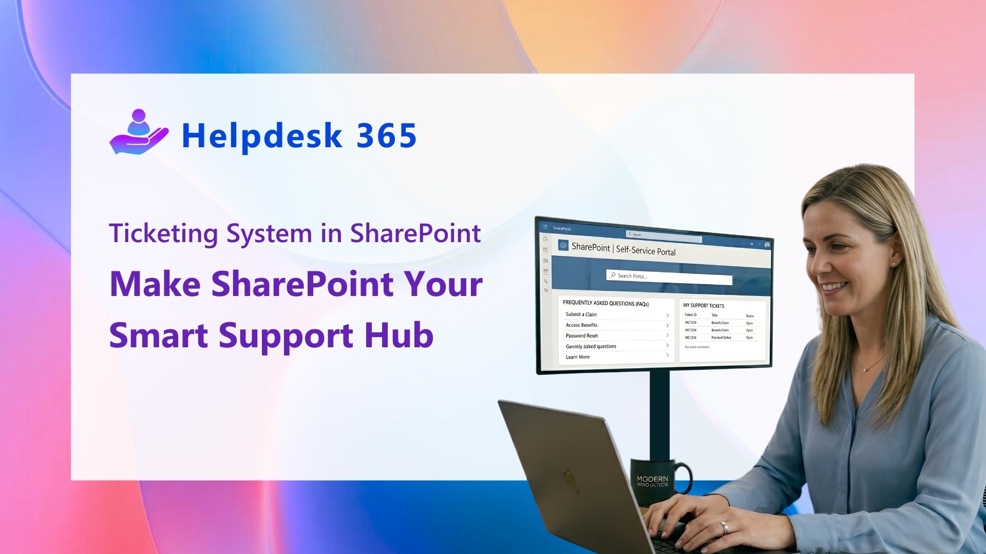 A SharePoint ticketing system helps teams log, track, assign, and resolve support requests in one place using Microsoft 365 tools.