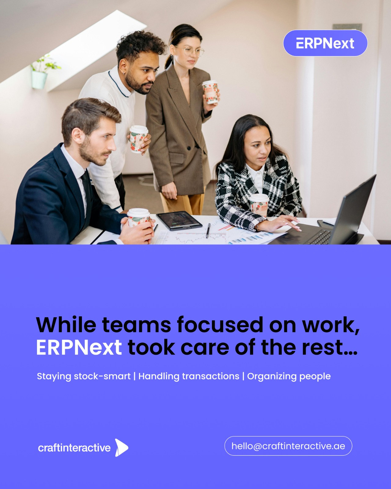 𝗪𝗵𝗶𝗹𝗲 𝘁𝗲𝗮𝗺𝘀 𝘀𝘁𝗮𝘆𝗲𝗱 𝗳𝗼𝗰𝘂𝘀𝗲𝗱 𝗼𝗻 𝘄𝗵𝗮𝘁 𝘁𝗵𝗲𝘆 𝗱𝗼 𝗯𝗲𝘀𝘁,
𝗘𝗥𝗣𝗡𝗲𝘅𝘁 𝗵𝗮𝗻𝗱𝗹𝗲𝗱 𝗲𝘃𝗲𝗿𝘆𝘁𝗵𝗶𝗻𝗴 𝗲𝗹𝘀𝗲.

📦 𝗦𝗺𝗮𝗿𝘁𝗲𝗿 𝗦𝘁𝗼𝗰𝗸. 𝗦𝗲𝗮𝗺𝗹𝗲𝘀𝘀 𝗖𝗼𝗻𝘁𝗿𝗼𝗹.
𝘙𝘪𝘨𝘩𝘵 𝘲𝘶𝘢𝘯𝘵𝘪𝘵𝘪𝘦𝘴. 𝘙𝘪𝘨𝘩𝘵 𝘭𝘰𝘤𝘢𝘵𝘪𝘰𝘯𝘴. 𝘙𝘪𝘨𝘩𝘵 𝘵𝘪𝘮𝘦.

🧾 𝗘𝗳𝗳𝗼𝗿𝘁𝗹𝗲𝘀𝘀 𝗧𝗿𝗮𝗻𝘀𝗮𝗰𝘁𝗶𝗼𝗻𝘀.
𝘉𝘶𝘺𝘪𝘯𝘨. 𝘚𝘦𝘭𝘭𝘪𝘯𝘨. 𝘉𝘪𝘭𝘭𝘪𝘯𝘨.
𝘈𝘭𝘭 𝘤𝘰𝘯𝘯𝘦𝘤𝘵𝘦𝘥. 𝘈𝘭𝘭 𝘤𝘭𝘦𝘢𝘯.

👥 𝗦𝘁𝗿𝘂𝗰𝘁𝘂𝗿𝗲𝗱. 𝗦𝗲𝗰𝘂𝗿𝗲. 𝗦𝗰𝗮𝗹𝗮𝗯𝗹𝗲.
𝘋𝘦𝘧𝘪𝘯𝘦𝘥 𝘳𝘰𝘭𝘦𝘴. 𝘊𝘭𝘦𝘢𝘳 𝘱𝘦𝘳𝘮𝘪𝘴𝘴𝘪𝘰𝘯𝘴. 𝘊𝘰𝘯𝘵𝘳𝘰𝘭𝘭𝘦𝘥 𝘢𝘤𝘤𝘦𝘴𝘴.
𝘖𝘳𝘨𝘢𝘯𝘪𝘻𝘦𝘥 𝘸𝘪𝘵𝘩 𝘤𝘰𝘯𝘧𝘪𝘥𝘦𝘯𝘤𝘦.

📞 +971562598881 | 📞 +971555519394 | ✉️ hello@craftinteractive.ae | 🌐 https://craftinteractive.ae/erpnext-dubai/ | 📍 Dubai

#ERPNext #InventoryManagement #StockControl #BusinessAutomation #ERPImplementation #ERPConsulting #CloudERP #SmartBusiness #ScalableSystems #CraftInteractive