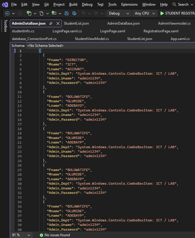 as a young developer still thriving in learning, i used .json file for the FILE HANDLING in order to perform CRUD operations.