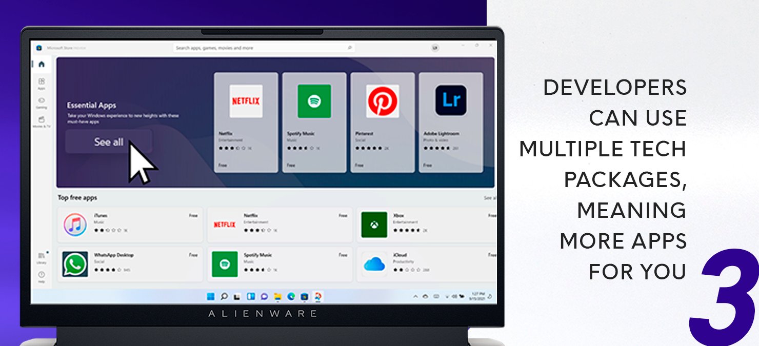 Developers can use multiple tech packages, meaning more apps for you.