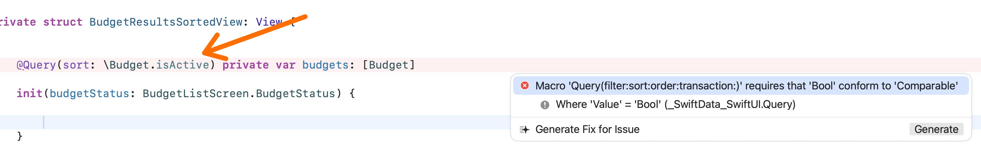 Working on #SwiftData book and looking into some of the limitations of SwiftData Queries. 

1. Boolean properties cannot be used in sorting... in Queries. 