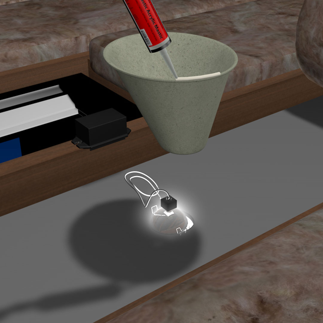 Reduces fire risk by keeping combustibles away from hot downlight.
Rigid and capable of supporting loft insulation away from light fitting.