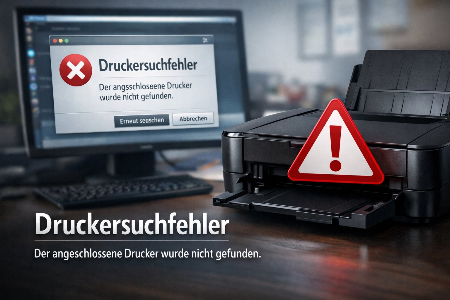 Der Fehler Druckersuchfehler der angeschlossene Drucker wurde nicht gefunden gehört zu den typischen Problemen, die im Alltag schnell für Frust sorgen. Man möchte einfach nur etwas drucken, doch plötzlich erkennt der Computer den Drucker nicht mehr.
Die gute Nachricht: In den meisten Fällen lässt sich dieses Problem ohne großen Aufwand beheben. In diesem Artikel zeige ich dir verständlich und praxisnah, wie du Schritt für Schritt vorgehst.
