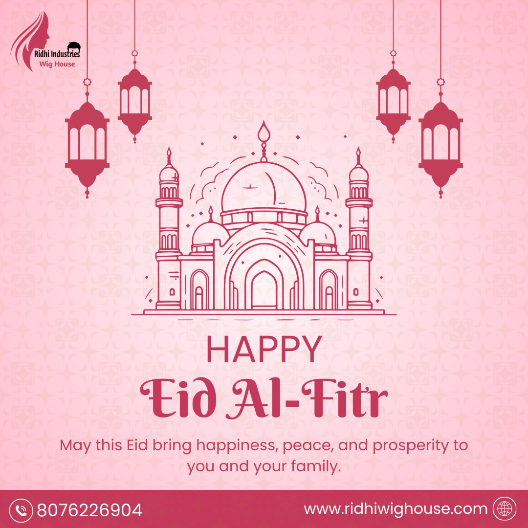 🌙✨ Eid Mubarak from Ridhi Industries Wig House! ✨🌙

On the blessed occasion of Eid al-Fitr, we wish you and your loved ones happiness, peace, and prosperity 💫
May this beautiful festival bring new confidence, new beginnings, and endless smiles to your life 🤍

At Ridhi Industries, we are always here to help you look your best and feel confident with our premium hair patch & wig solutions 💇‍♂️✨

📞 Call/WhatsApp: +91 8130067129
🌐 www.ridhiwighouse.com

#EidMubarak #RidhiIndustries #HairPatch #WigHouse #ConfidenceBoost #HappyEid #NonSurgicalHair #HairSolutions #FestiveVibes #RidhiWigHouse