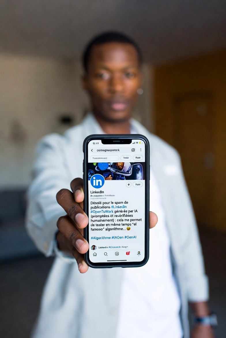 Désolé pour le spam de publications #LinkedIn #OpenToWork générée par IA (promptées et revérifiées humainement) : cela me permet de tester en même temps "el famoso" algorithme... #Algorithme #IAGen #GenAI ... https://www.linkedin.com/posts/gabriel-chandesris_linkedin-opentowork-algorithme-activity-7437149381319012352-ae9p