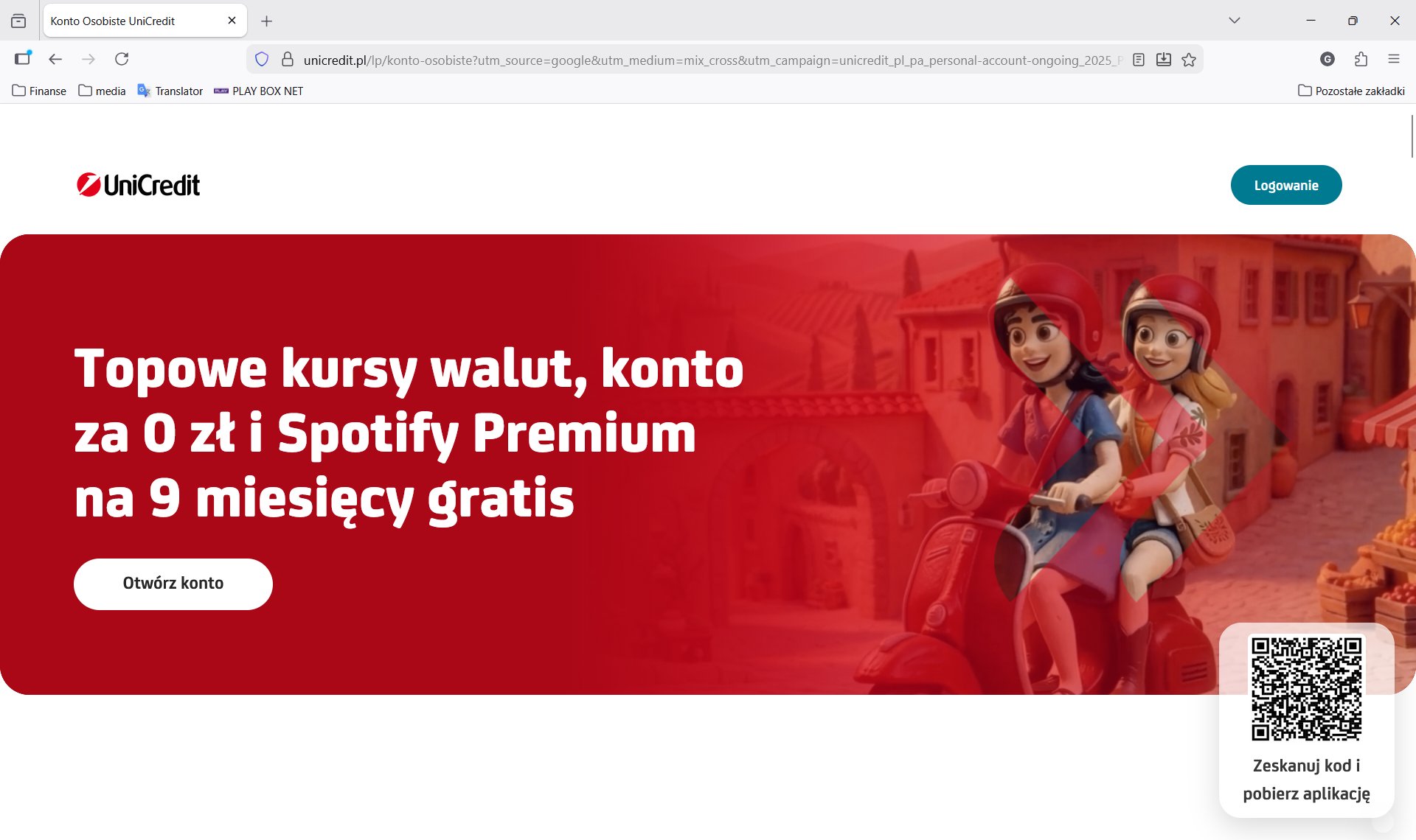 Orange, strona Unicerdit.pl