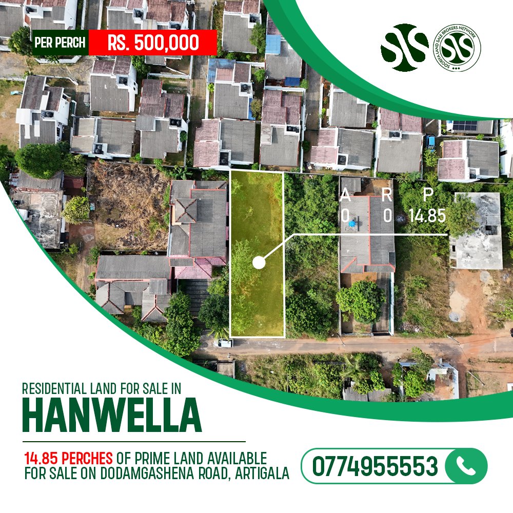 
🚩 Peaceful residential land for sale in Hanwella, offering convenient access to Colombo and nearby suburbs. Ideal location to build your dream home with great future value and investment potential.

• 14.85 perches of prime land available for sale on Dodamgashena Road, Artigala
• Ideal for building your dream home in a peaceful and well-developed residential neighborhood
• Just 200m to Artigala Road and only 4km to the High-Level Road (A4)
• Convenient access to Colombo and surrounding suburbs
• Located 14km from the Makumbura Highway Entrance and Kottawa Transport Hub
• Excellent opportunity to settle near the Next Colombo Housing Project by Odiliya Homes

🔴 Price: Rs. 7.5 Million (Negotiable)

Call now! 0706955553/0774955553 [WhatsApp Available]

Check this out on ikman: https://ikman.lk/en/ad/hanwella-land-for-sale-for-sale-colombo-263