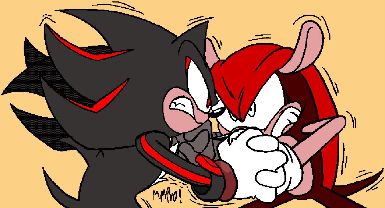 Adding Knuckles to the fight would result in him joining Mighty's side, but what if Shadow had a greater argument? Would it be Knux &Shadow vs Mighty, or Mighty & Knux vs Shadow? What about Sonic?

Who knows. Eggman might have a laugh.