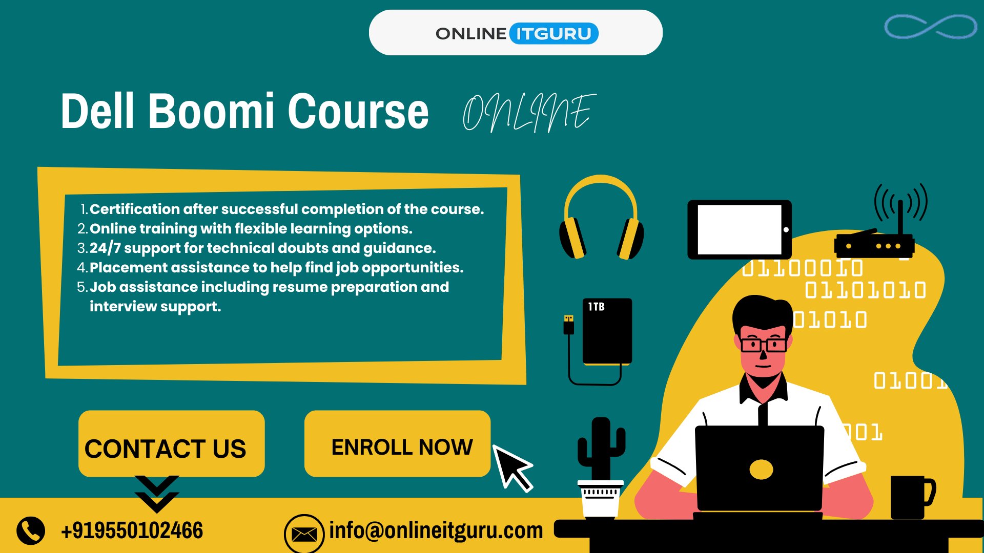 Boomi training equips professionals with the skills to integrate cloud and on-premises applications, automate workflows, and manage enterprise data effectively. This comprehensive course covers process building, data mapping, connectors, API integration, and deployment using Dell Boomi AtomSphere. Ideal for developers, IT professionals, and integration specialists, the training combines hands-on labs and real-world projects to provide practical experience. By completing Boomi training, learners can enhance their cloud integration expertise, streamline business processes, and prepare for high-demand roles in IT, consulting, and enterprise environments.
https://onlineitguru.com/dell-boomi-training