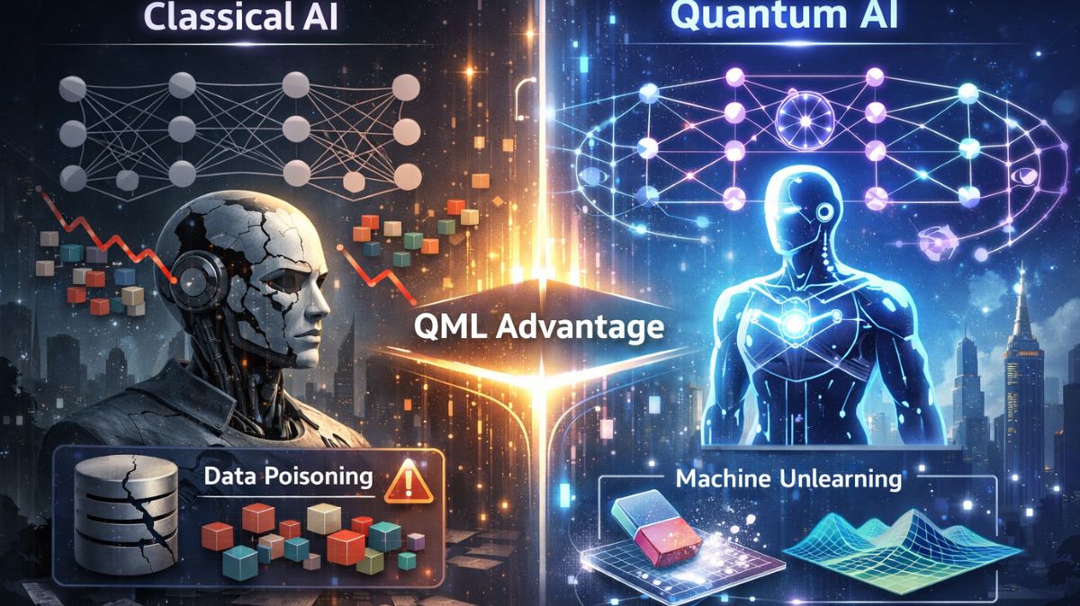 Quantum Leap for Dependable AI: Recent Studies Show Quantum Models Beat Classical Systems in Data “Unlearning” and Resilience
Researchers have identified a key benefit of quantum machine learning (QML) that might change the future of trustworthy artificial intelligence. Quantum neural networks (QNNs) have a “dual advantage” over classical models, according to research by Yu-Qin Chen of the Graduate School of China Academy of Engineering Physics and Shi-Xin Zhang, Chinese Academy of Sciences Institute of Physics. This is because QNNs are more resilient to corrupted training data by nature and are much better at “forgetting” damaging information through a process called machine unlearning.
Classical Intelligence’s Fragility
Modern AI’s integrity is totally dependent on the quality of its training data, yet “data poisoning,” the deliberate or unintentional insertion of flaws, including incorrectly labeled examples, often compromises real-world datasets.
