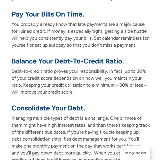 Information in the internet domain consumercredit.com