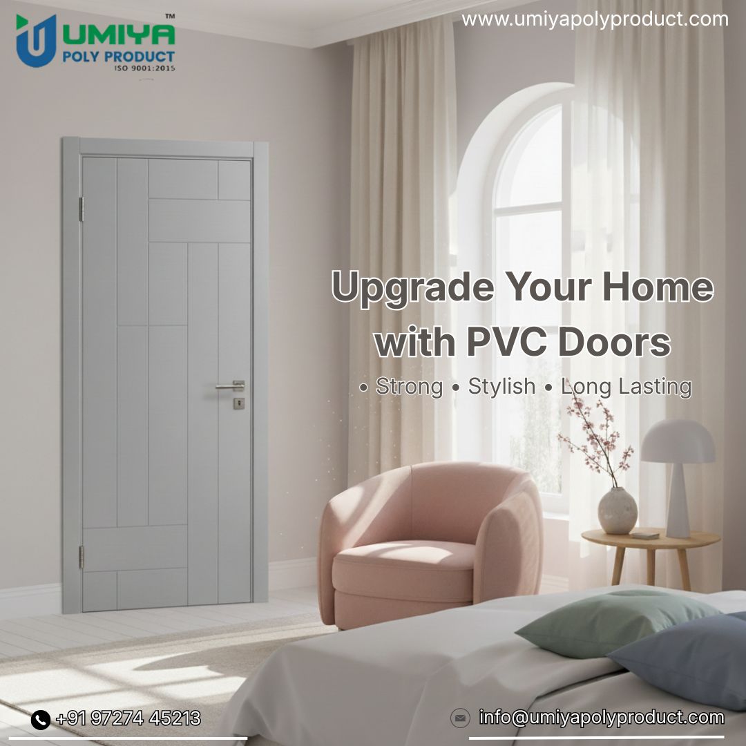 🚪 Premium PVC Doors for Modern Homes in Gujarat | Umiya Poly Product 🚪

Upgrade your home with premium PVC doors from Umiya Poly Product. Strong, stylish, and long-lasting doors designed for modern living. Ideal for residential and commercial use across Gujarat.

🏡 Upgrade Your Home with Style & Strength

Give your space a modern touch with premium PVC doors from Umiya Poly Product — where durability meets elegant design.

✨ Why Choose Our PVC Doors?

✔ Strong & Long-Lasting
✔ Stylish Modern Designs
✔ Low Maintenance & Termite Resistant
✔ Perfect for Homes & Offices

Whether you're renovating or building new, our doors are crafted to deliver performance + aesthetics that last for years.

📍 Visit us at: G – 69 Karnavati Mega Mall, Takshashila School Road, Vastral, Ahmedabad – 382418. Gujarat – India

📞Contact: +91 97274 45213
🌐 http://www.umiyapolyproduct.com
📩 info@umiyapolyproduct.com

#PVCDoors #ModernHomeDesign #InteriorDesignIndia #HomeUpgrade #DurableDoors #UmiyaPolyProduct