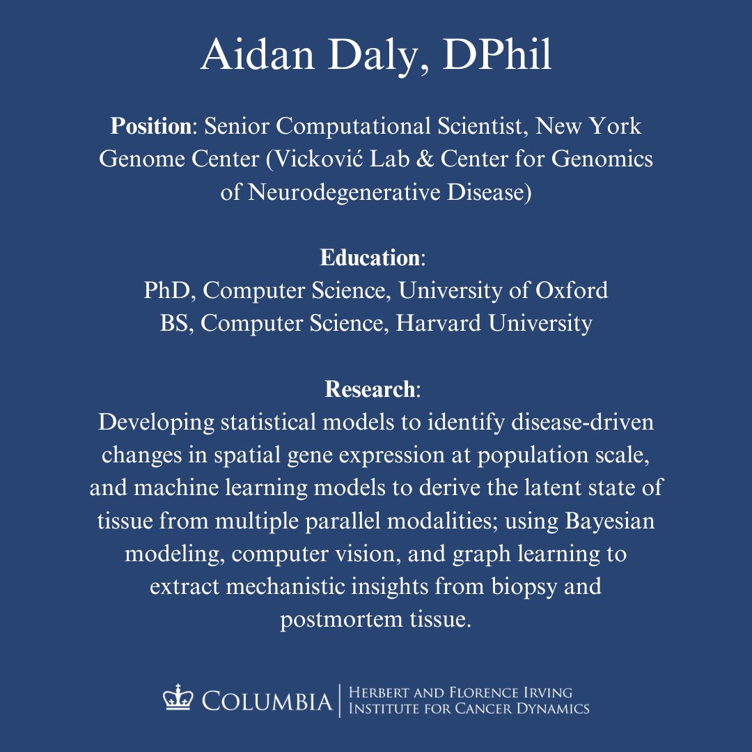 Education and research credentials for Dr. Aidan Daly