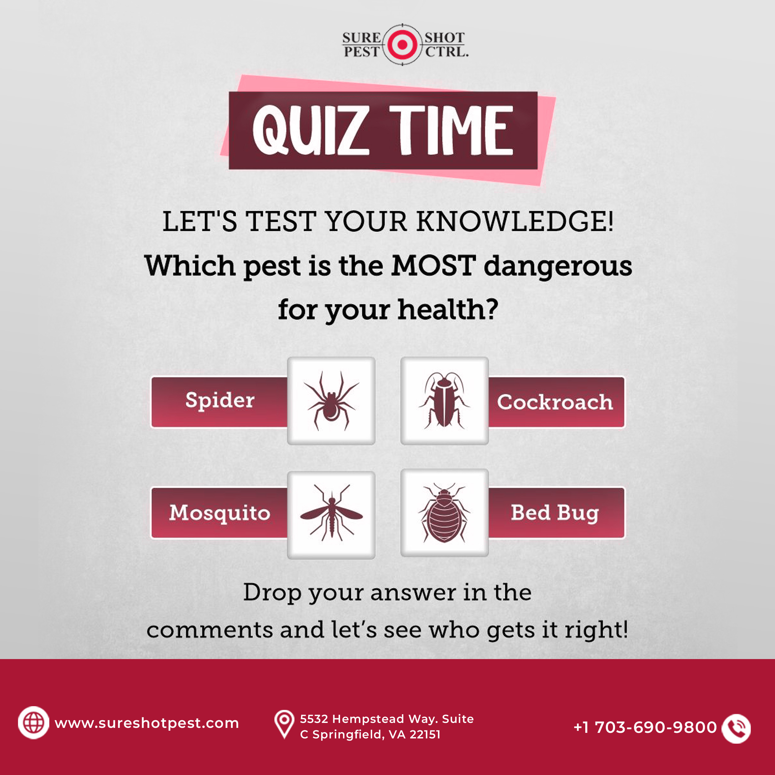 Which pest is MOST dangerous to your health?
