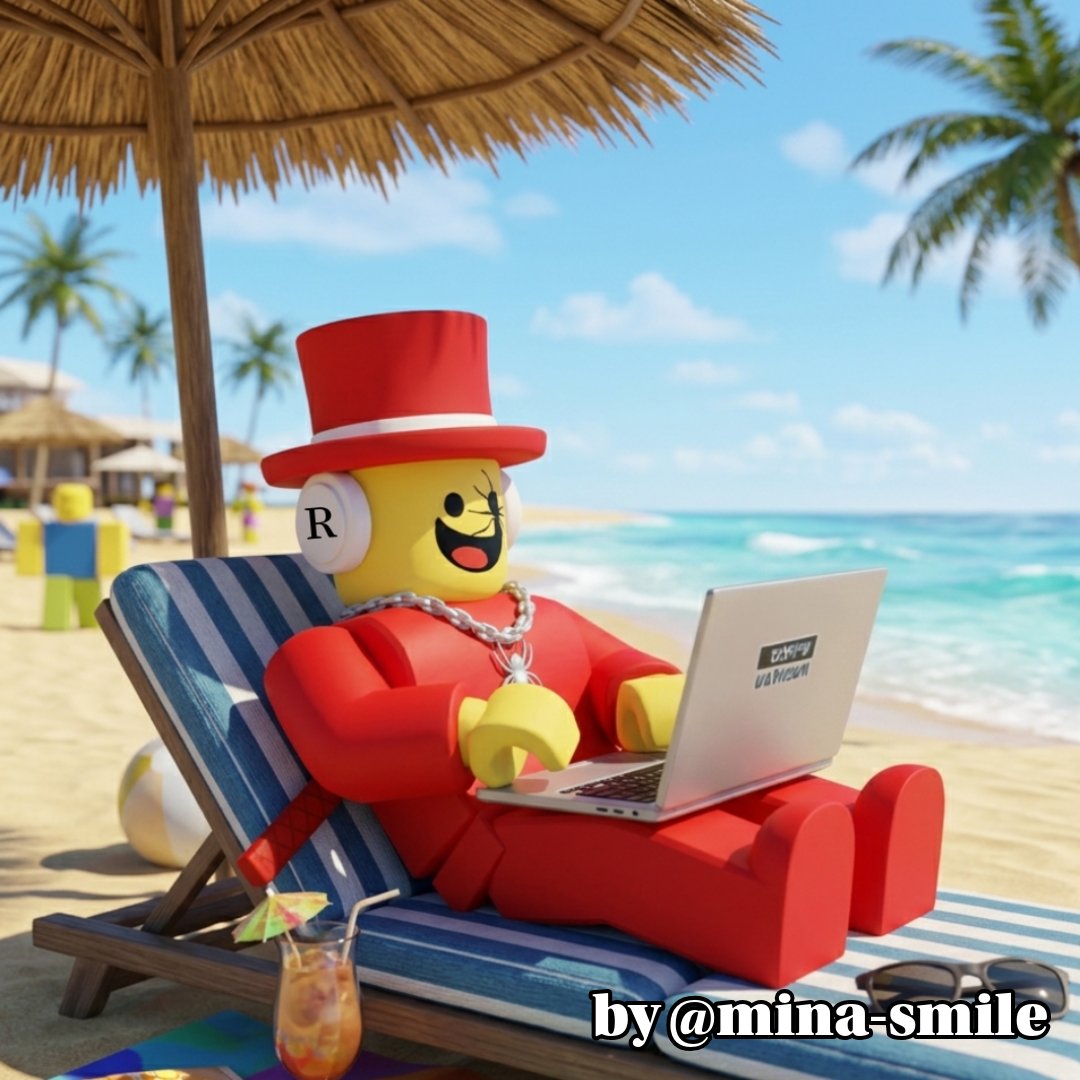 Game dev Sammy never stops working… even on vacation 💻🌴