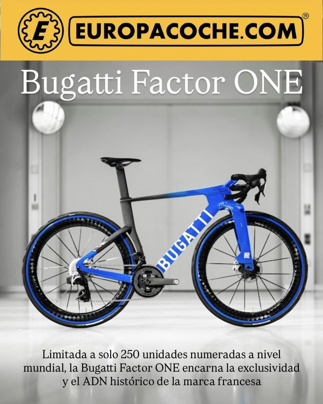Bugatti redefine el ciclismo de élite con la Factor ONE, una fusión radical entre ingeniería de hiperdeportivos y aerodinámica extrema. Solo 250 unidades para quienes entienden el verdadero significado de rendimiento absoluto.