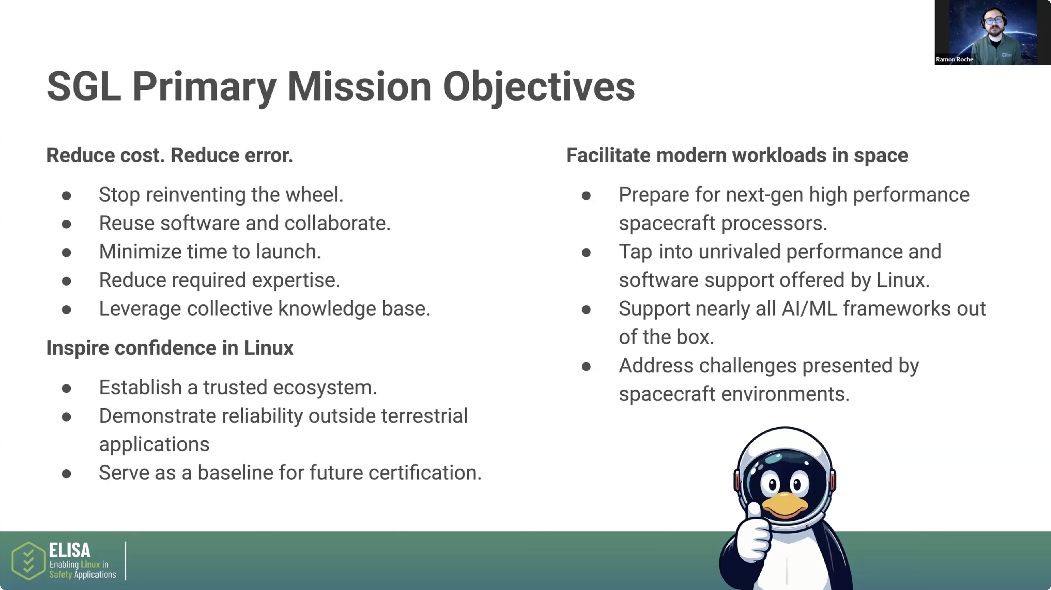 Space Grade Linux – Annual Update (February 12, 2026) | Ramon Roche, The Linux Foundation