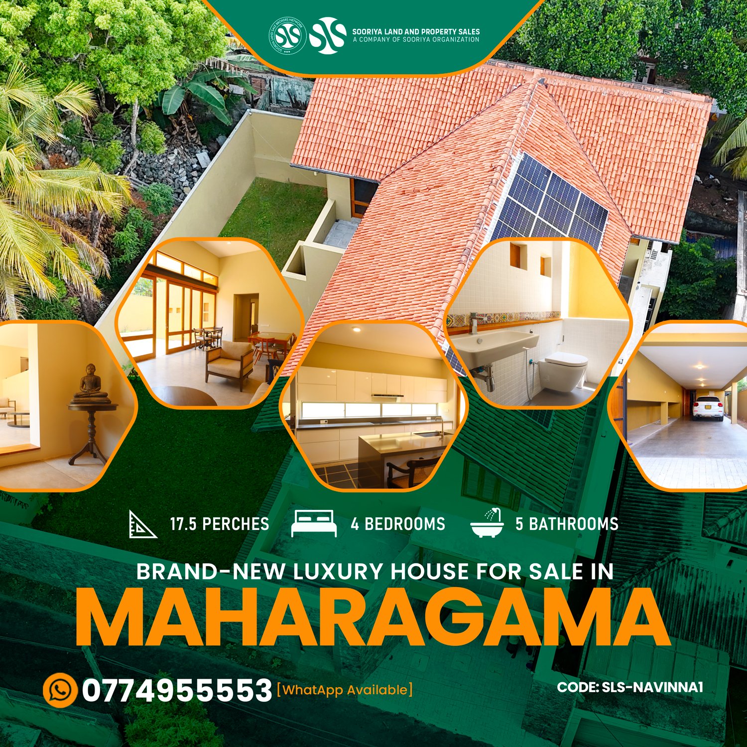 🚩 A premium, architect-designed luxury residence in a highly sought-after neighborhood, offering modern elegance, smart energy solutions, and exceptional comfort for upscale city living.

• Brand-new modern house for sale on 17.5 perches of land in Pathiragoda, Navinna - Maharagama
• 4 spacious bedrooms and 5 bathrooms, with a fully equipped kitchen featuring imported appliances from Dubai
• Fully solar-powered home with CCTV, hot water system, and all modern luxury features
• Large garage with ample space to securely park 2 vehicles
• Lighting and interior finishes can be customized and completed free of charge to suit your personal taste
• 12 ft carpeted road access in a friendly and well-respected neighborhood
• 400 m to Old Kottawa Road via Jayagath Road and 700 m to Pathiragoda Road

🔴 Price: Rs. 160 Million (Negotiable)

Call now! 0706955553/0774955553 [WhatsApp Available]
