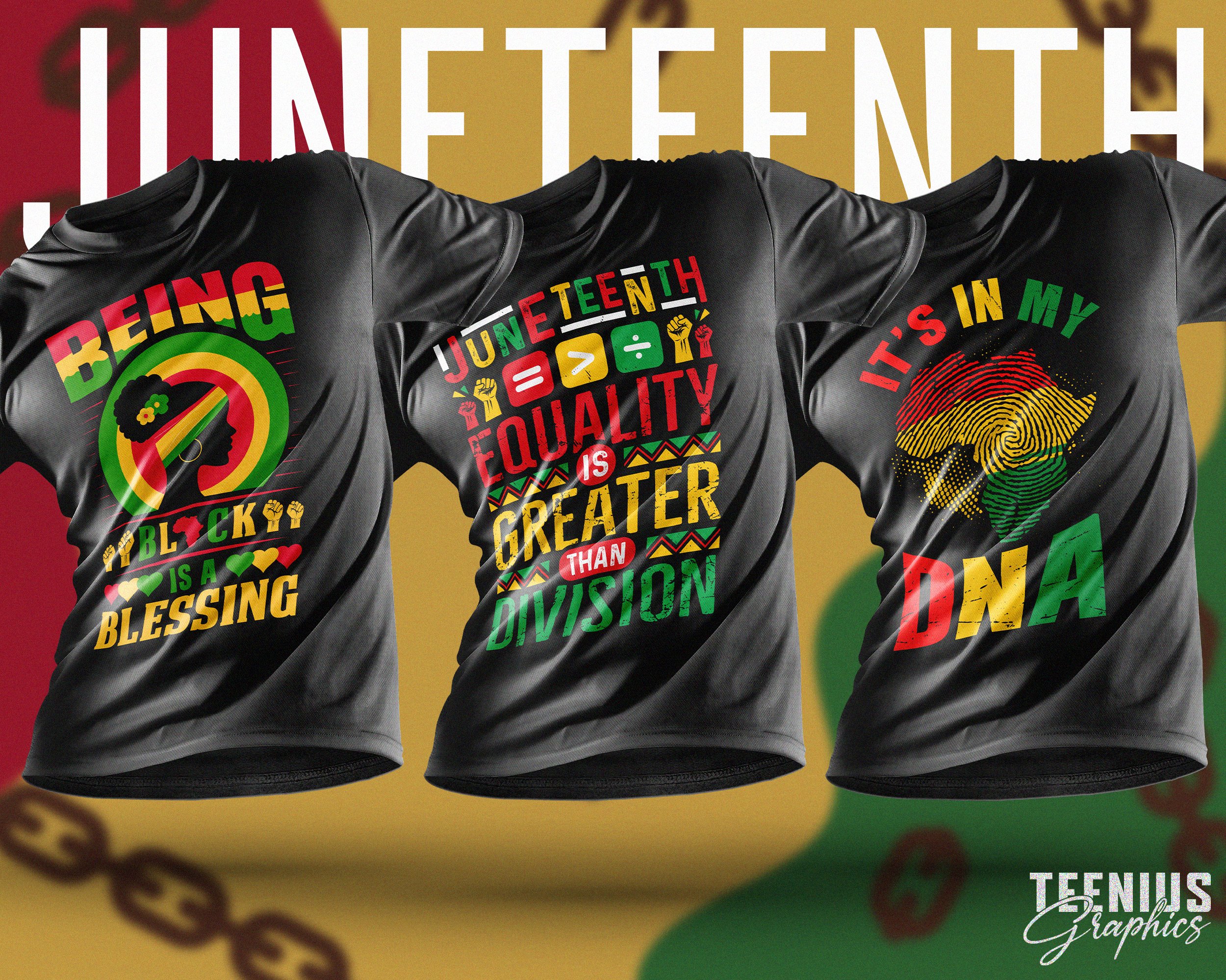Celebrate freedom, culture, and heritage with powerful Juneteenth T-shirt designs.
These bold and meaningful designs honor history and inspire pride. Perfect for everyday wear, community events, celebrations, gifts, and print-on-demand businesses.
.....
What You’ll Get:
◉ High-resolution, print-ready vector files
◉ Unique and impactful Juneteenth-inspired design concepts
◉ 100% original artwork (quotes, typography & cultural elements)
◉ POD-ready files for Etsy, Shopify, Amazon Merch & more
◉ Clean, bold, and professional designs that stand out
.....
📩 Email:  junayetislamsunny6@gmail.com
👉 Send me a message and let’s bring your idea to life with a unique, eye-catching T-shirt design!
.....
Design Texts:
1. Being Black is a Blessing
2. Equality is Greater Than Division
3. It’s in My DNA
.....
#Juneteenth2026
#JuneteenthApparel
#BlackOwnedBrand
#CustomTShirtBusiness
#BuyBlackUSA