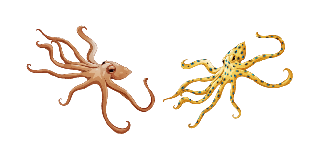 Common and Blue-Ringed Octopuses Custom Cursor
