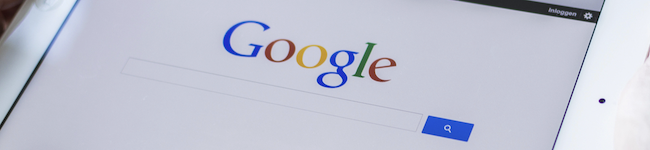 Screenshot of the Google search page on a tablet