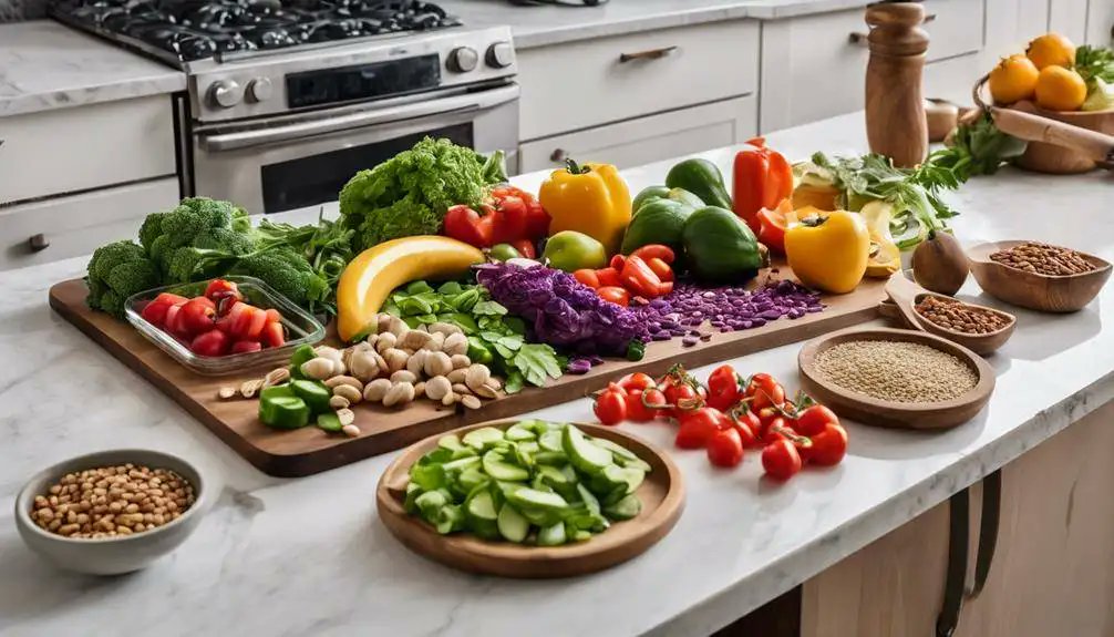 A raw food diet can be a great option for diabetics, helping stabilize blood sugar levels with nutrient-rich, unprocessed foods. Focus on leafy greens, low-glycemic fruits like berries, and sprouted grains to keep your meals varied and delicious. To prep, create a shopping list and dedicate time to wash and chop your ingredients for easy access. Using chttps://infiniteflavors.blog/healthy-raw-food-diet-meal-prep-for-diabetics/lear containers can help with portion control, while batch prepping salads or smoothies adds convenience. Remember, keeping meals exciting and satisfying is key. You’ll discover plenty of helpful tips and delicious recipes to support your journey ahead