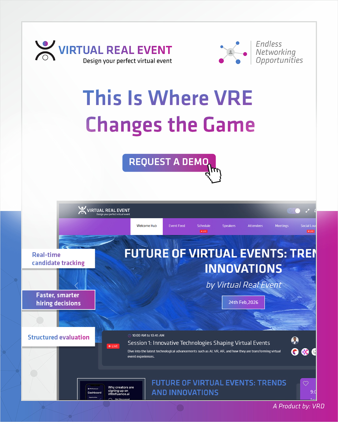 Busy campus placement drive with recruiters and students interacting