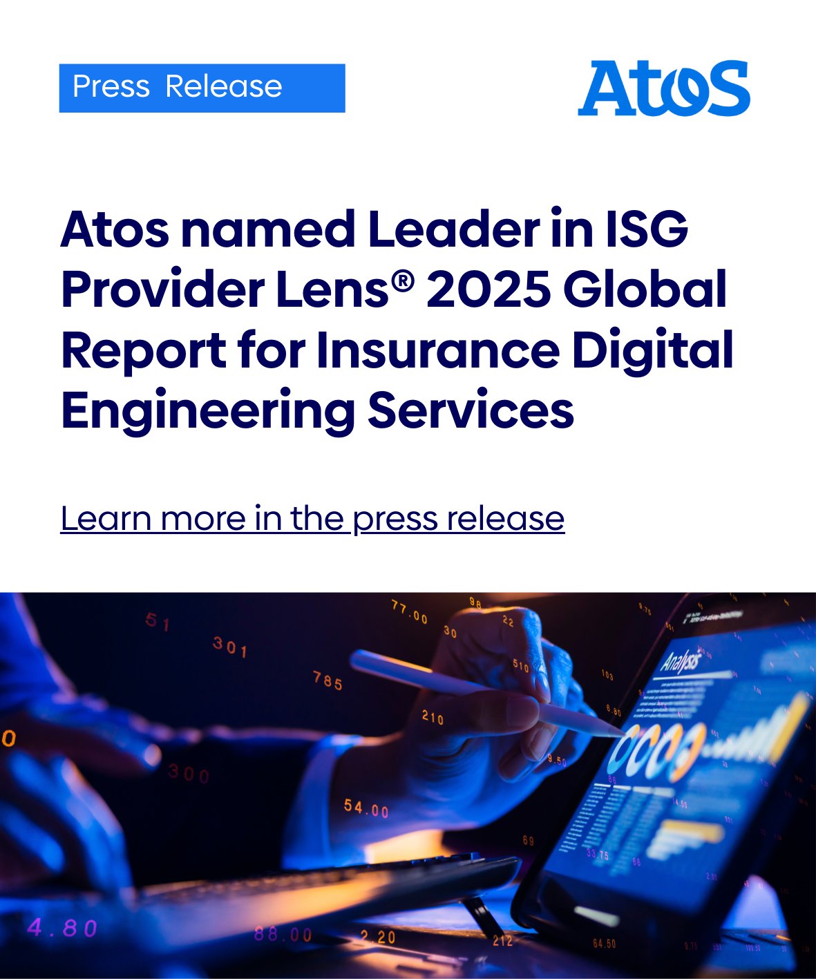 Atos - PR - Atos named Leader in ISG Provider Lens® 2025 Global Report for Insurance Digital Enginee