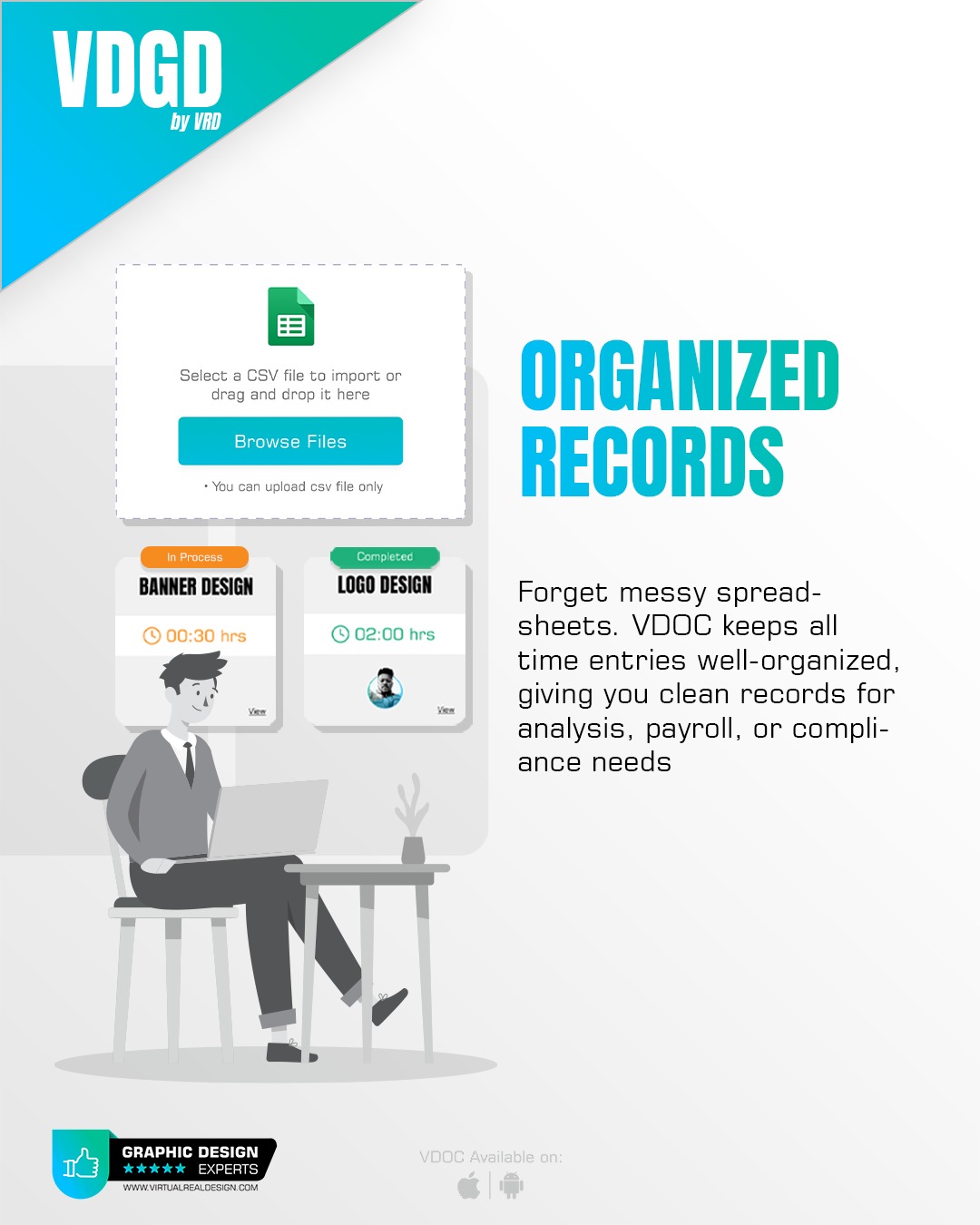 Organized timesheet records for clear tracking and analysis.