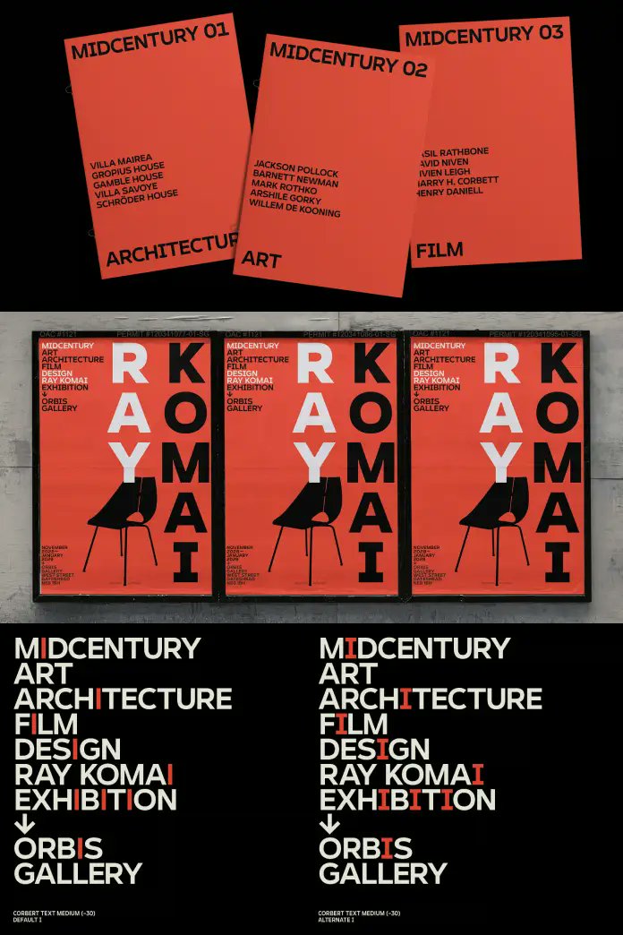 Corbert Text is the optical size companion to Jonathan Hill's Corbert, released by The Northern Block. Where the original excels at display sizes, Corbert Text is engineered specifically for 9 pt and below—with fully reconsidered letterforms, open spacing, and calibrated stroke weights that preserve Corbert's geometric character at sizes where the original falls short. The family adds a semi-condensed weight for space-constrained layouts, making it a strong fit for UI design, editorial typography, and data-dense interfaces. 