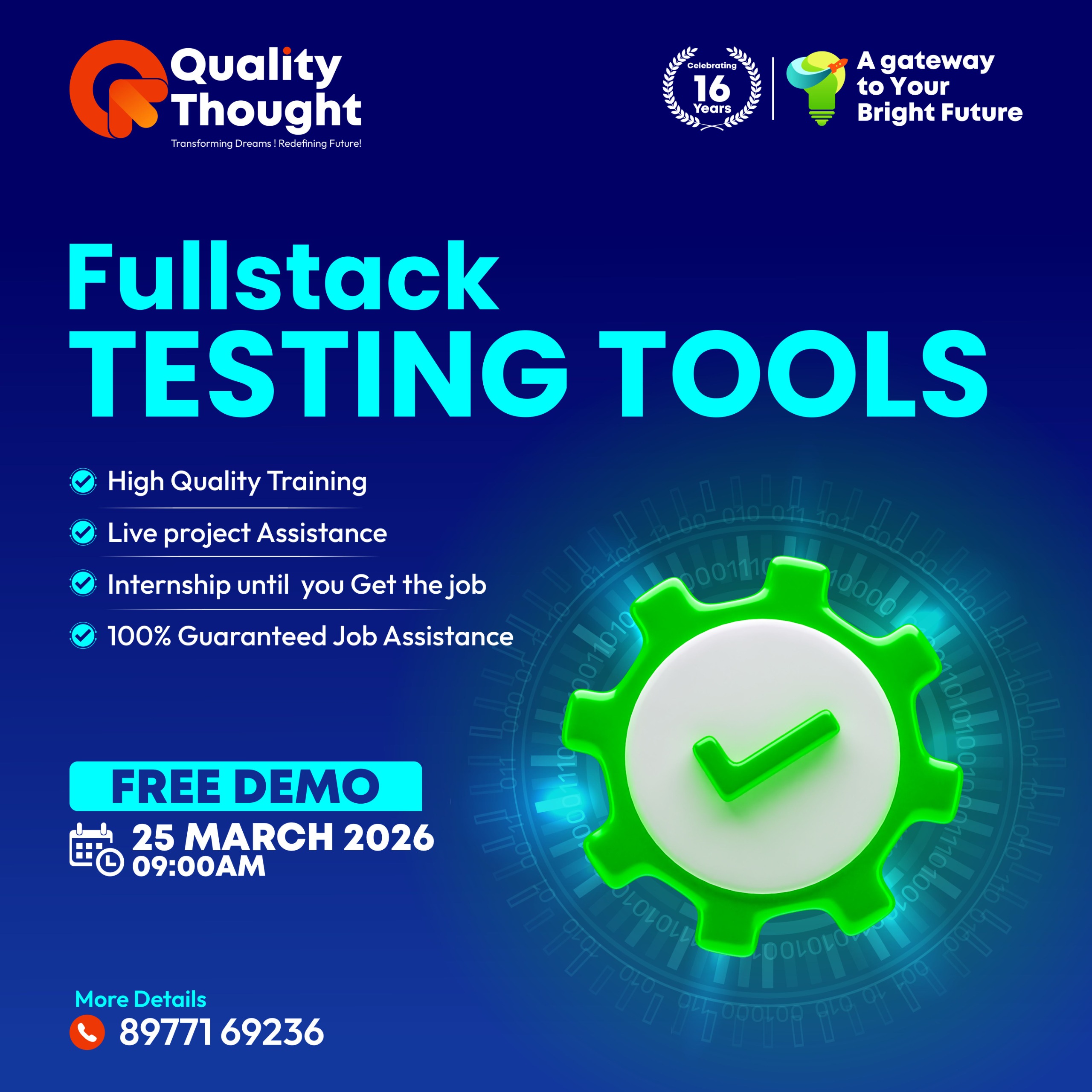Kickstart Your IT Career with Quality Thought – Free Full Stack Testing Tools Demo