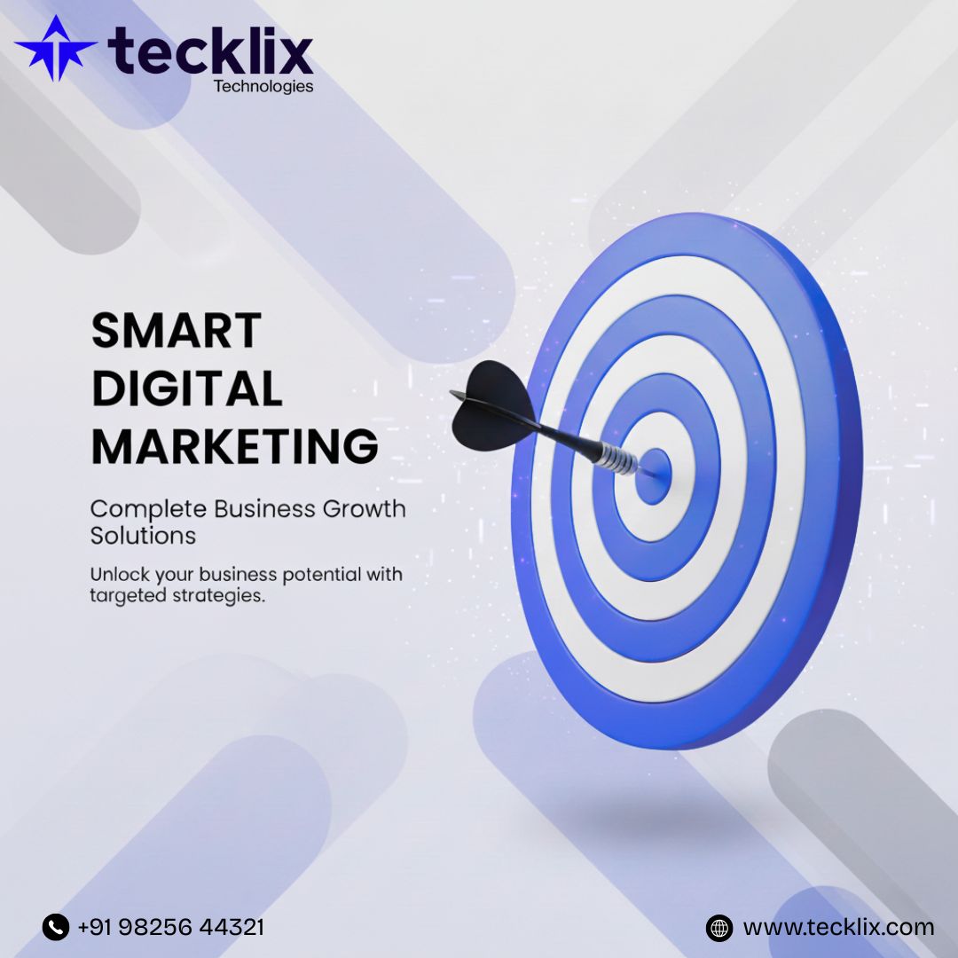 🔹 Smart Digital Marketing Services for Business Growth | Tecklix Technologies 🔹

Grow your business with Tecklix Technologies’ smart digital marketing solutions. From SEO and PPC to social media and lead generation, we create targeted strategies that deliver measurable results and long-term success.

🎯 Hit Your Business Goals with Smart Digital Marketing!

Success isn’t random — it’s targeted. strategic. measurable.
At Tecklix Technologies, we help your business reach the right audience at the right time.

🚀 Data-Driven Strategies
📊 Higher ROI Campaigns
🎯 Laser-Focused Targeting
📈 Real Business Growth

No guesswork. Just results.

💡 It’s time to turn clicks into customers and ideas into impact.

👉 Visit: www.tecklix.com
📞 Contact us: 098256 44321

Let’s build your growth strategy today!

#TecklixTechnologies #DigitalMarketing #SmartMarketing #BusinessGrowth #SEO #PPC #LeadGeneration #SocialMediaMarketing #StartupGrowth #GrowOnline