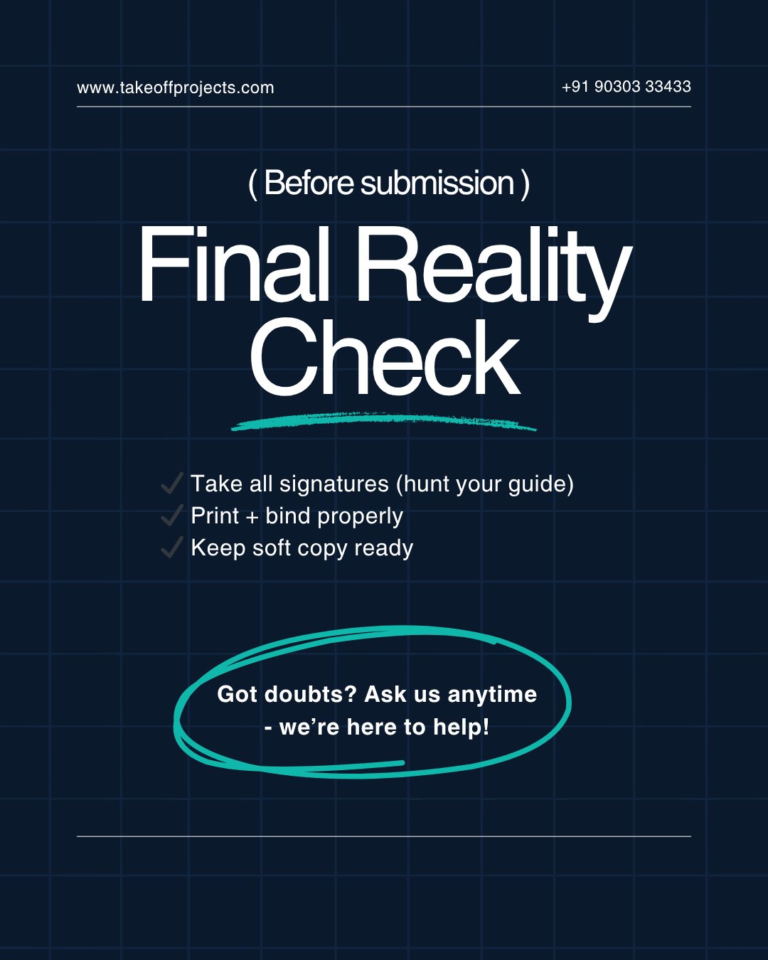 Final year project checklist for CSE ECE EEE students submission