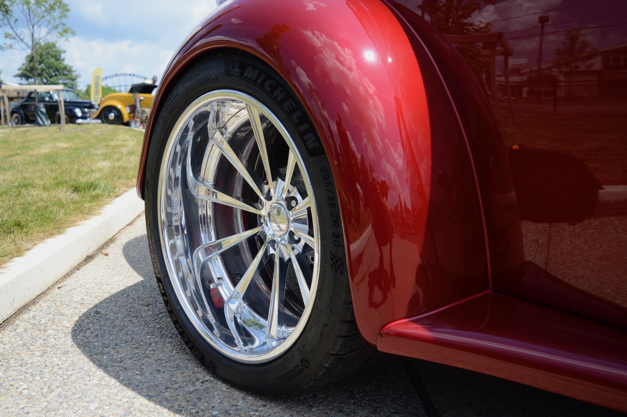 Rodney Highfield's 1958 VW Beetle on Forgeline Forged Three Piece Dropkick Wheels, wheel closeup