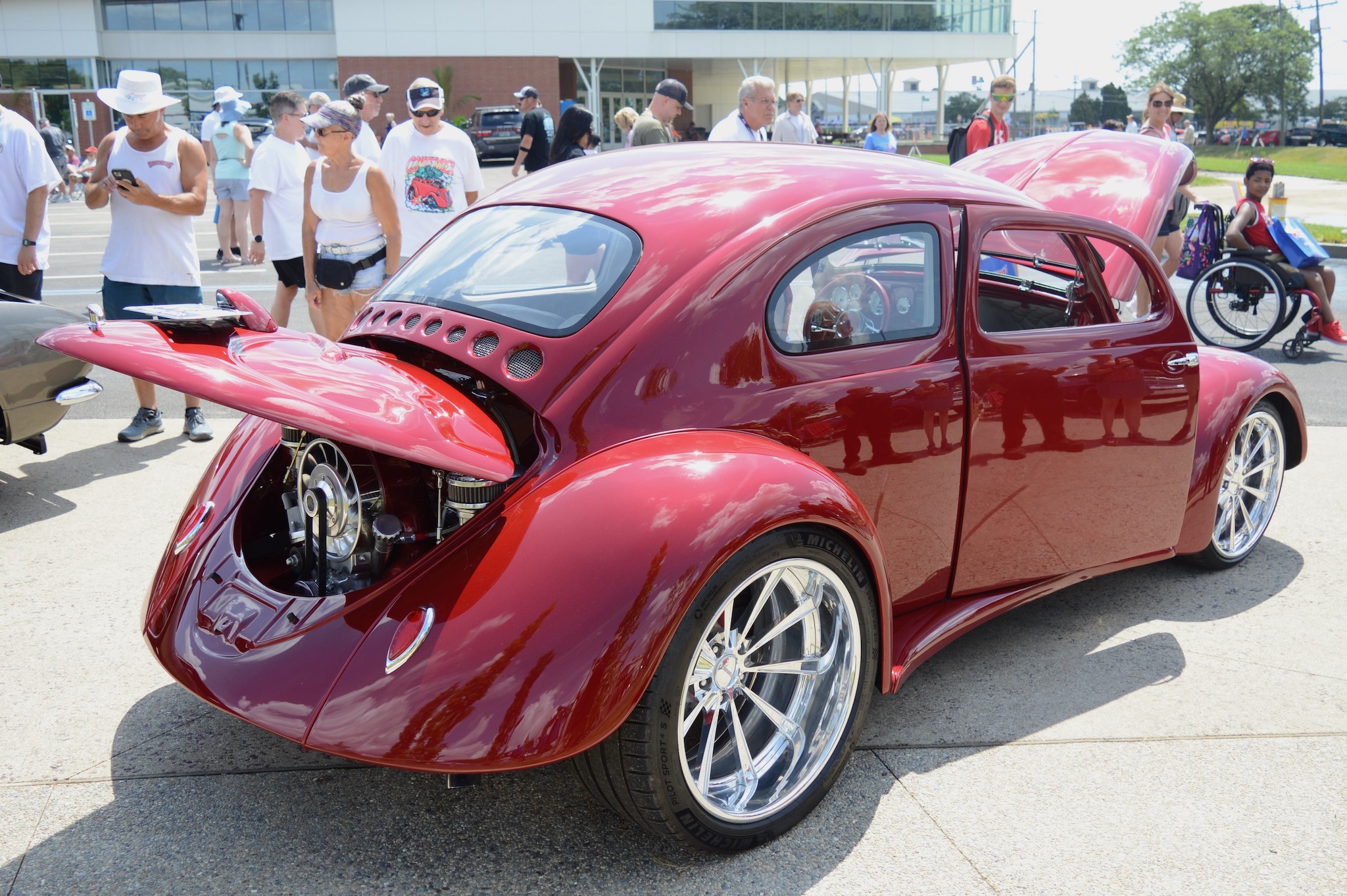 Rodney Highfield's 1958 VW Beetle on Forgeline Forged Three Piece Dropkick Wheels, rear quarter