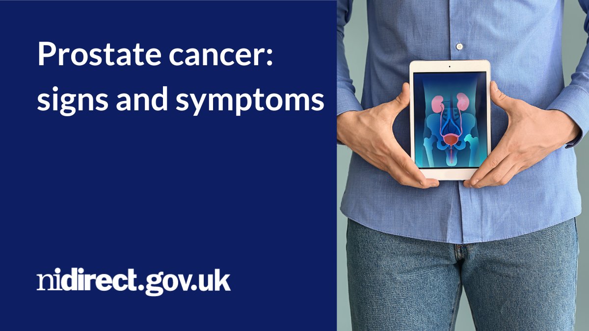 Someone holding up a mobile device with an scan image of a prostate on its screen: Prostate cancer signs and symptoms