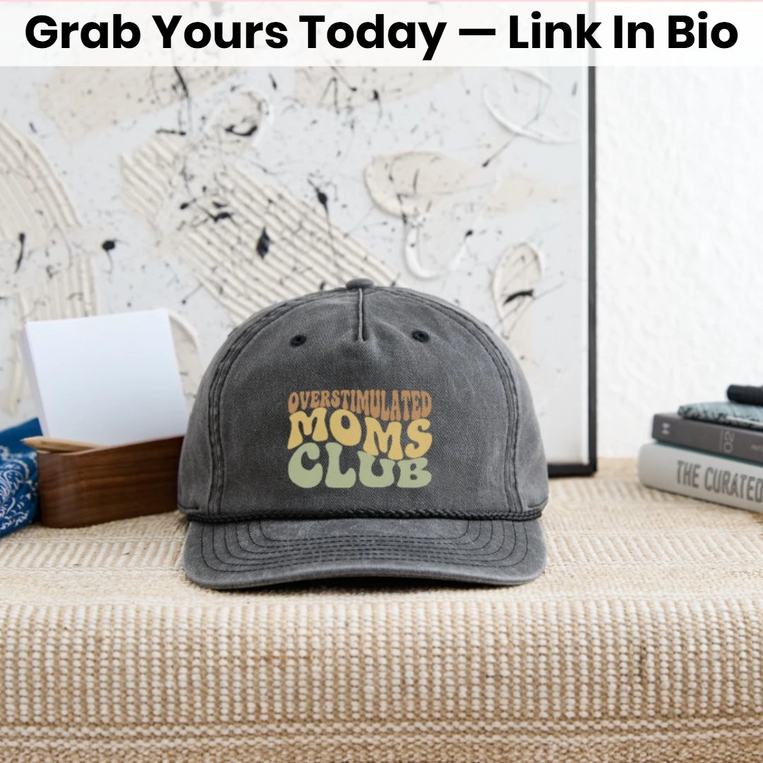 The most relatable Mother’s Day hat 😅🧢 This “Overstimulated Moms Club” retro cap is perfect for busy moms, toddler moms, and anyone surviving constant noise, snack requests, and zero personal space. Funny, cute, and easy to wear every day. Grab yours today — 🔗 in bio