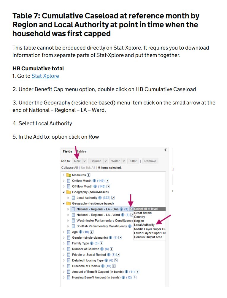 Screenshot from DWP's 'Guidance on producing ODS format data tables in Stat-Xplore'