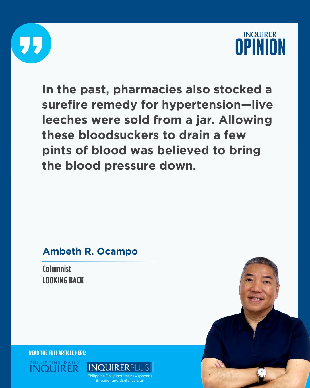 Today's #LookingBack by Ambeth Ocampo (Mar. 25, 2026).