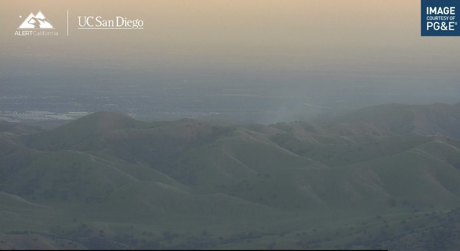 ALERTCalifornia image of smoke in the area of the vegetation fire west of Patterson California