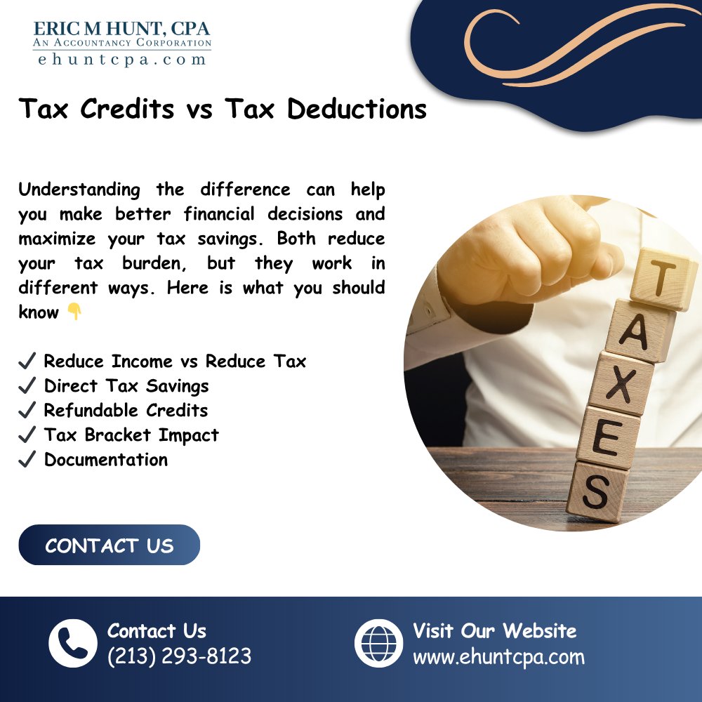 Difference Between Tax Credits And Tax Deductions