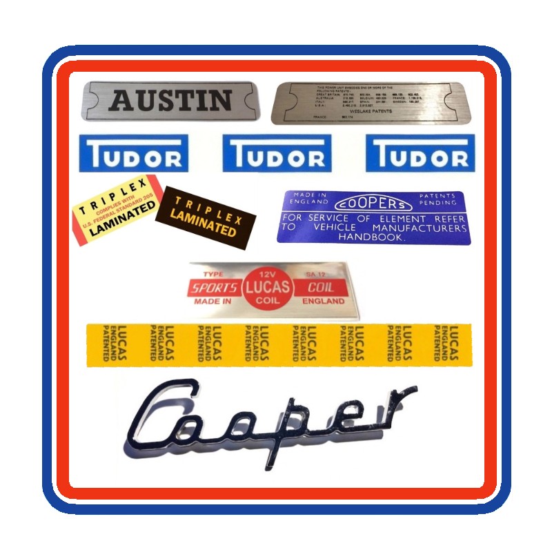 NEW!! Mk1 Austin Mini 7 Piece Engine Bay Sticker Bundle + Boot Badge - https://www.miniphernalia.co.uk/mk1-austin-mini-sticker-bundles/2118-mk1-austin-mini-7-piece-engine-bay-sticker-bundle-boot-badge.html #AustinMini #AustinMiniCooper 