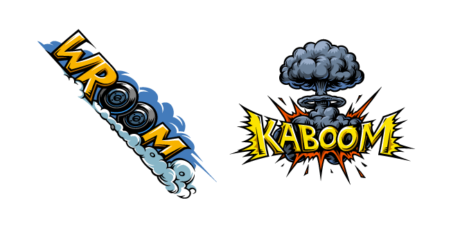 Wroom and Kaboom Pop Art Custom Cursor