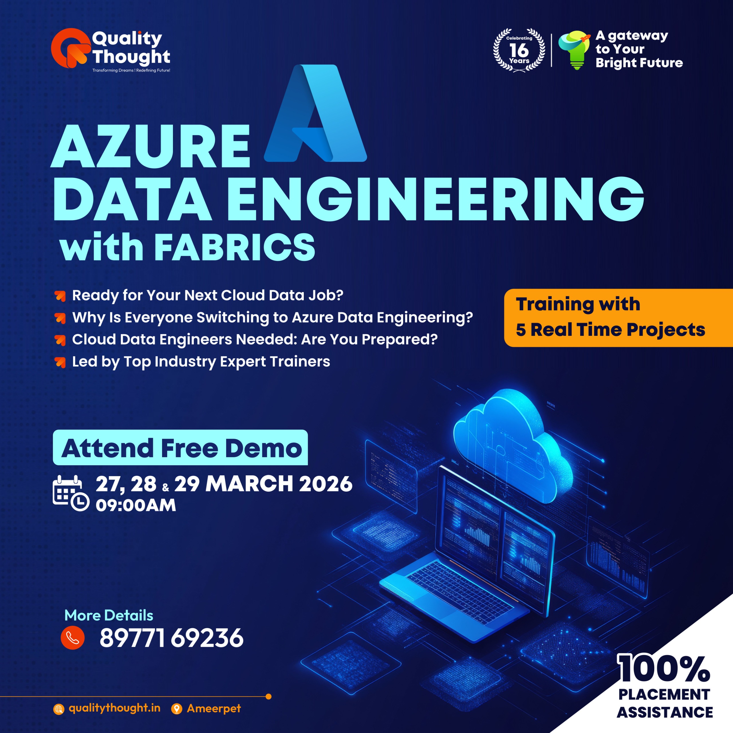 Azure Data Engineering with Microsoft Fabric demo at Quality Thought