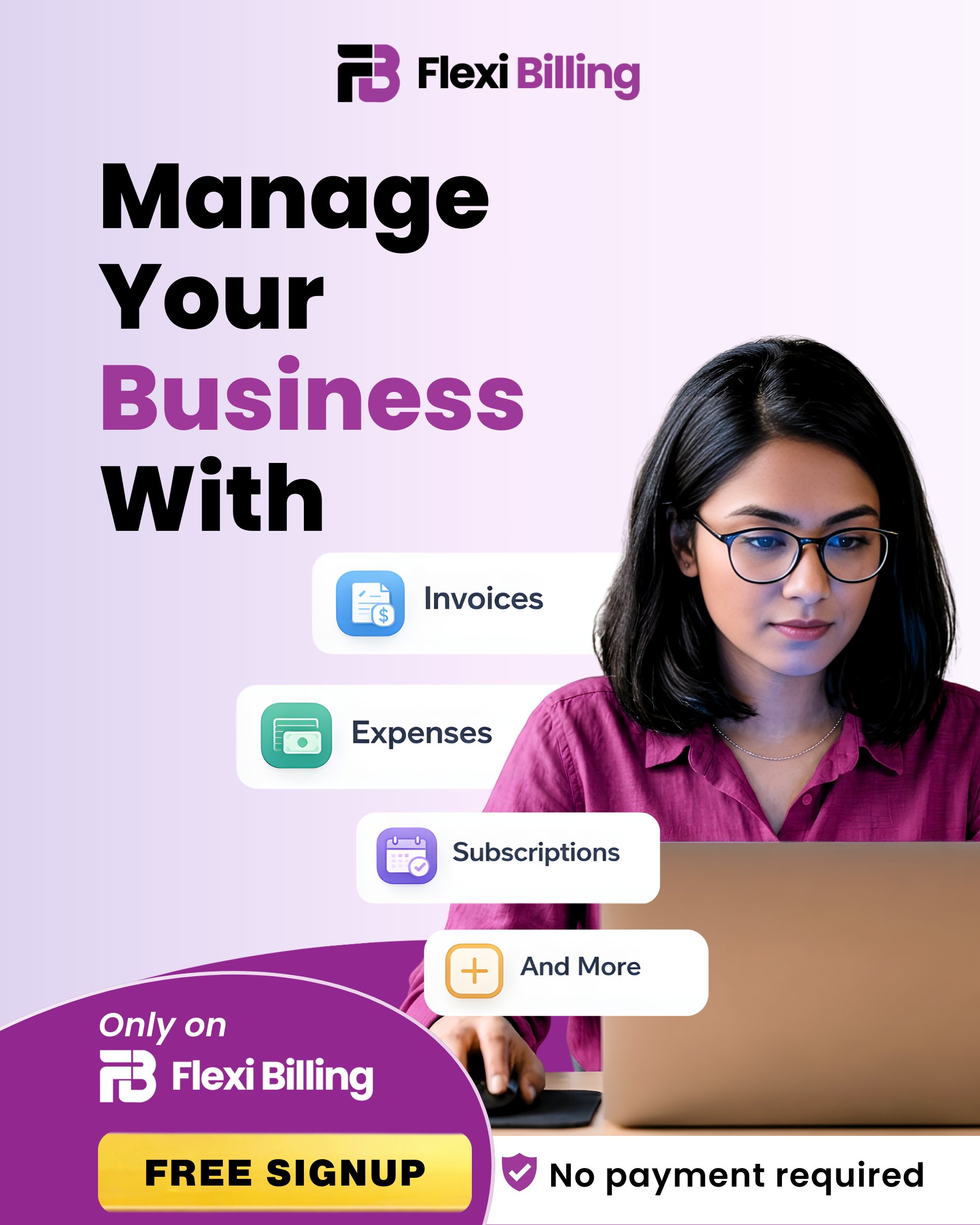 Stop juggling spreadsheets.
Start managing your business smarter.

Track invoices, control expenses, and automate subscriptions all in one place.

Flexi Billing helps you save time, reduce errors, and stay in control of your finances without complexity.

No payment required. Get started in minutes.

Get started for FREE (no credit card needed).
flexibilling.co

#FlexiBilling #BusinessAutomation #SaaSTools #BillingSoftware 
