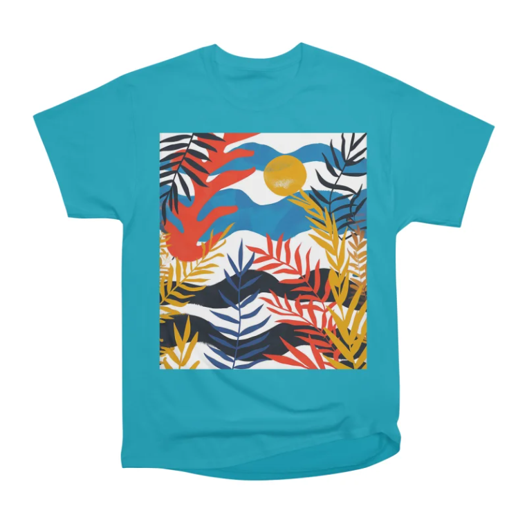 Vibrant Matisse-inspired spring design with bold colors and flowing shapes. A modern, eye-catching piece full of energy and rhythm.